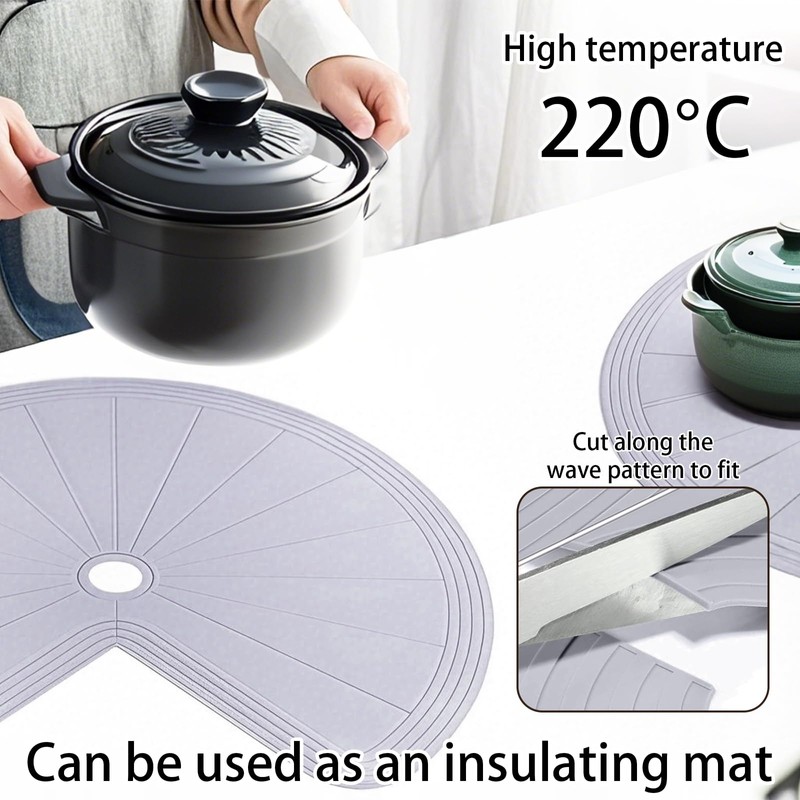 Lazy Susan Silicone Shelf Liner – Non-Slip Dual Tier Pie