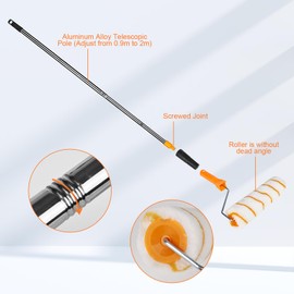 YHNDECO 9 inch Paint Roller Set, 120cm Telescopic Pole with 2 Spare Brushes, Painting Tool for Painting with Emulsion Paints on Interior Walls and Ceilings