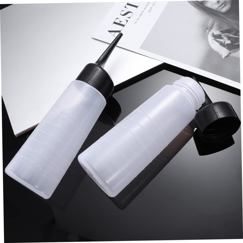 OHPHCALL 2pcs Hair Dye Bottles Shampoo Bottles White Nozzle Travel