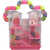 Pink Large Twin Tower Habitat Hamster Home Rodent Gerbils House