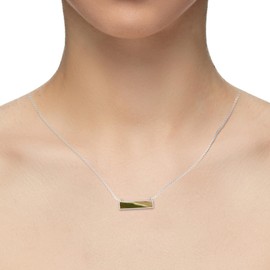 LUSTRE AND LIGHT Natural Imperial Jasper Bar Pendant Necklaces for Women in Sterling Silver, February Birthstone Jewelry Gifts for Her Birthday, Anniversary, Graduation, Valentines, Mothers Day