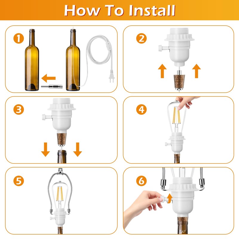 Make a Lamp or Rewire Kit,DIY Bottle Lamp Wiring Kit