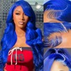 MIGURA Blue Lace Front Wig Human Hair Pre Plucked Blue