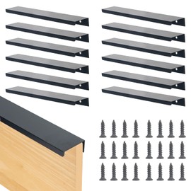 Sgehai 12 Pack Concealed Kitchen Cupboard Handles,Hidden Drawer pulls,Hidden Finger Edge pulls,for cabinets and Drawers, Wardrobe Door Handles Modern Aluminum Bathroom Cabinet Handles, Matte Black