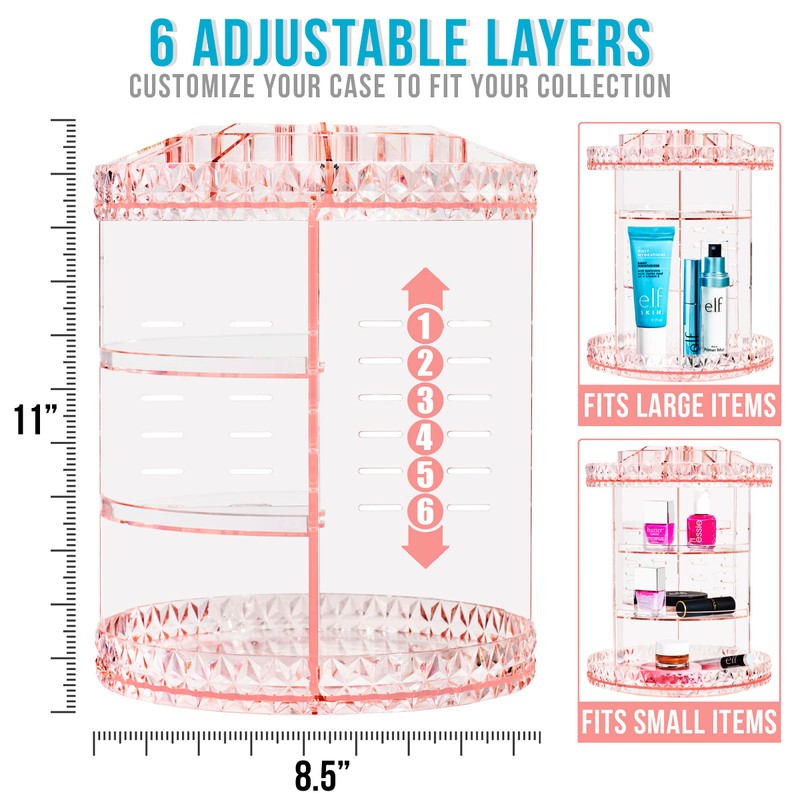 Sorbus 360 Rotating Makeup Organizer - Spinning Acrylic cosmetics organizer,