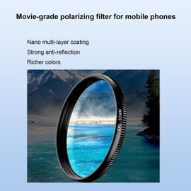 52mm Clip-On Cpl Phone Camera Lens Filter Kit, Circular Polarizer，Phone Lens Filter Kit, Universal Cpl Filter, Circular Polarizer Polarizing Filter Compatible with Most Cell Phones