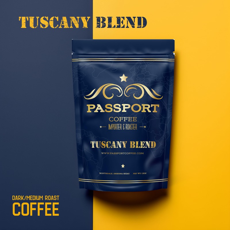 Passport Coffee Tuscany Blend - Medium & dark roast blend