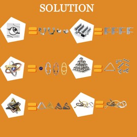 RoseFlower Brain Teaser Metal Puzzle Toy - Assorted Metal Puzzle Toys for Gifts, Party Favors, Prizes, Disentanglement Puzzle Unlock Interlock Educational Toys - IQ Test Challenge Game Set of 6