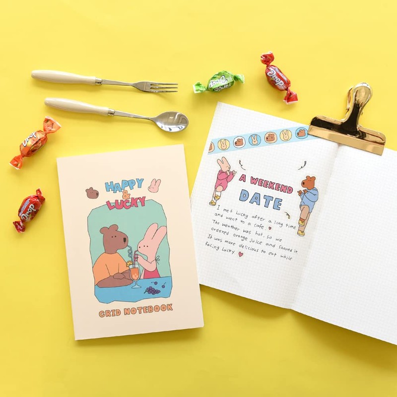 Mono Like B6 Happy and Lucky Grid Notebook, Set of