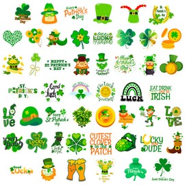 SEGXE 50pcs St. Patrick Stickers Kids DIY Graffiti with St. Patrick Style Creative Stickers, Suitable for Laptops, Water Bottles, Skateboards, Phones, Refrigerators, Bags(St. Patrick)