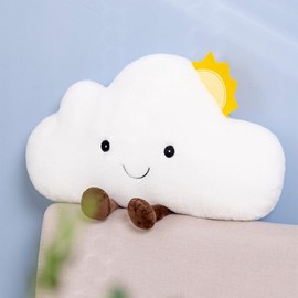 NatureMan Cartoon Clouds Shaped Throw Pillows Waist Rest Cushion Bedrest Reading Pillows Chair Back Cushion for Bedroom Office Car-Nursery Decor