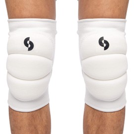 StrictlyStability Rodilleras de voleibol blanco que absorben los golpes, suaves y amortiguan los golpes para niñas o niños (junior, blanco)