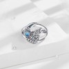 AEONSLOVE Wolf Ring 925 Silver Adjustable Rings for Men Women