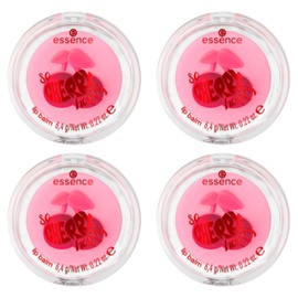 essence SO CHERRY happy lip balm, no. 01, pink, nourishing, translucent, vegan, paraben-free, microplastic particles, nanoparticles free, pack of 4 (4 x 6.4 g)