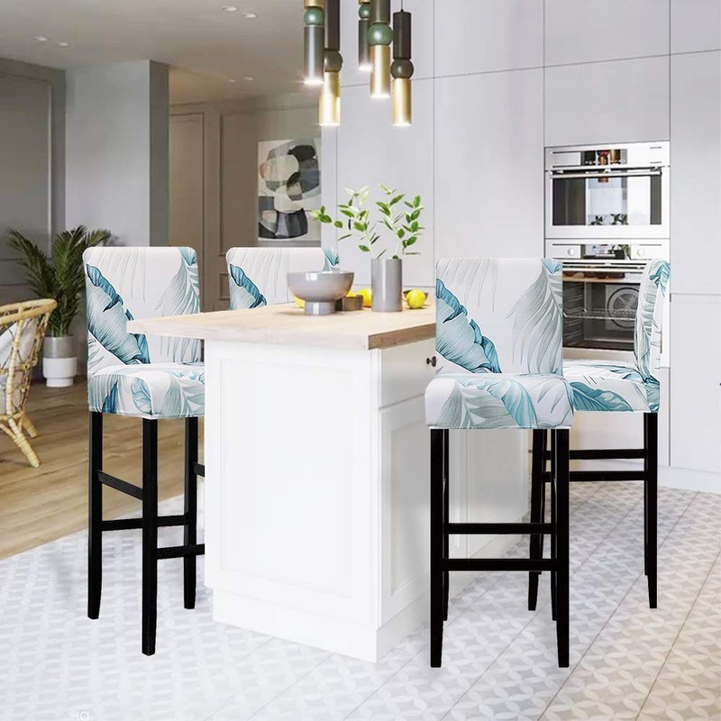 Lellen Jacquard Bar Chair Stool Cover - 4 Pack Stretch