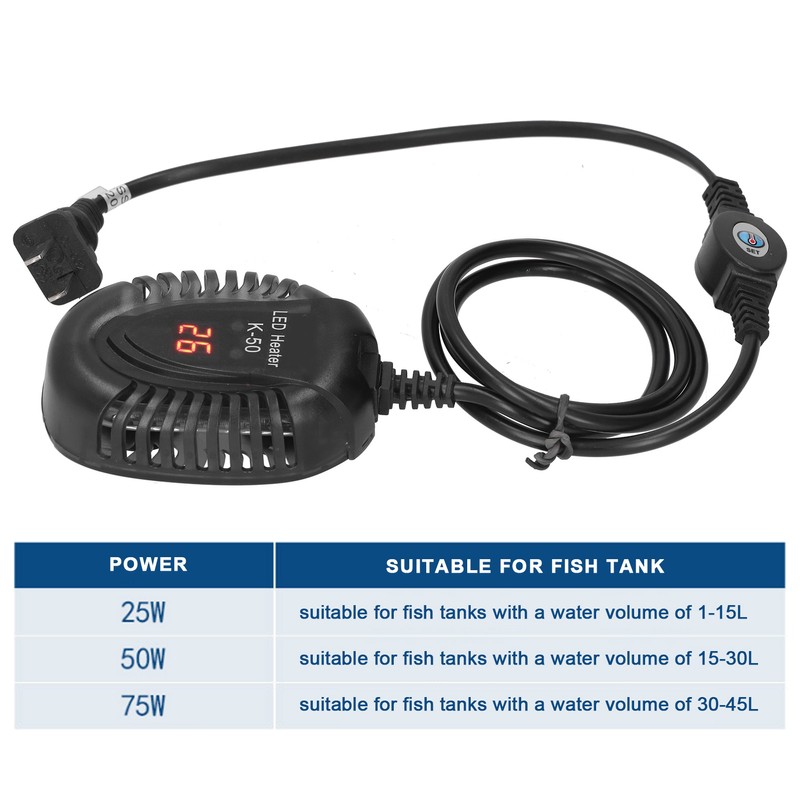 Submersible Aquarium Heater Fish Tank LED External Thermostat Quartz Heating