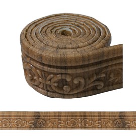 WADILE 90" x 3.1" Peel Stick Foam Molding Trim Self Adhesive, Crown Molding Wallpaper Border Flexible, 3D Wall Edging Lines Foam Baseboard, Wall Trim for Home, Brown, 2PC