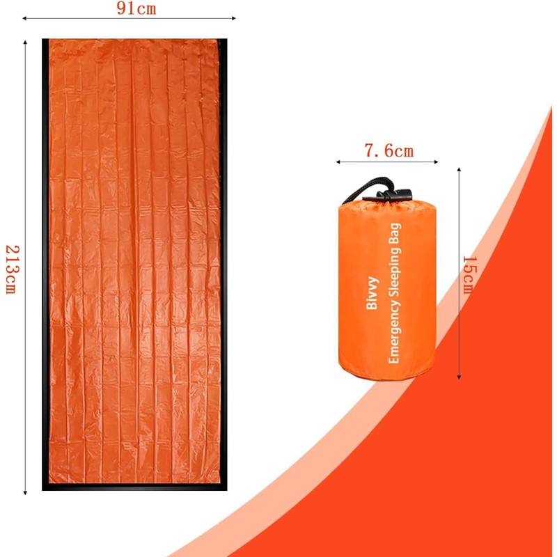 Emergency Sleeping Bag, 2 Disaster Prevention, Includes Whistle, Includes 2