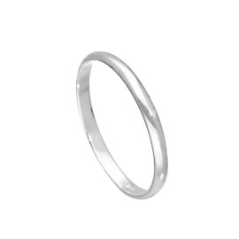 Sterling Silver 2mm D Shaped Wedding Band Ring Size H (Available E - W)