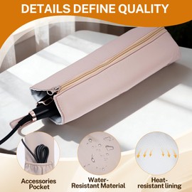 BOLGRLONG Heat Resistant Curling Iron Bag, Portable Hot Tools Organizer Case, Travel Storage Pouch for Flat Iron Hair Straightener, Zipper Cover Holder