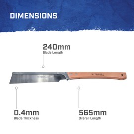 Faithfull Folding Pull Saw 240mm (9 ½ in) – Compact Japanese Style Hand Saw, SK5 Steel Blade with 21 TPI Triple-Ground Teeth & FSC Wooden Handle for Fine Woodworking & Joinery