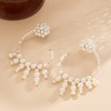 BERYUAN Beaded Ball Earrings Beads White Pearls Earrings Moon Earrings