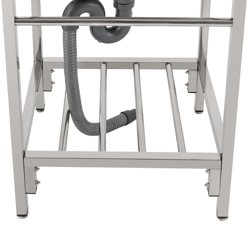 Single Basin Sink, 29.5Inch Height Kitchen Sink with Stand &