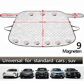Laihur Car Windscreen Cover, Windscreen Sun Shade, 9 Magnet, Block UV Rays in Summer/Protects Glass in Winter, Heavy Duty Thickened Protective Windshield Cover for Car, SUV