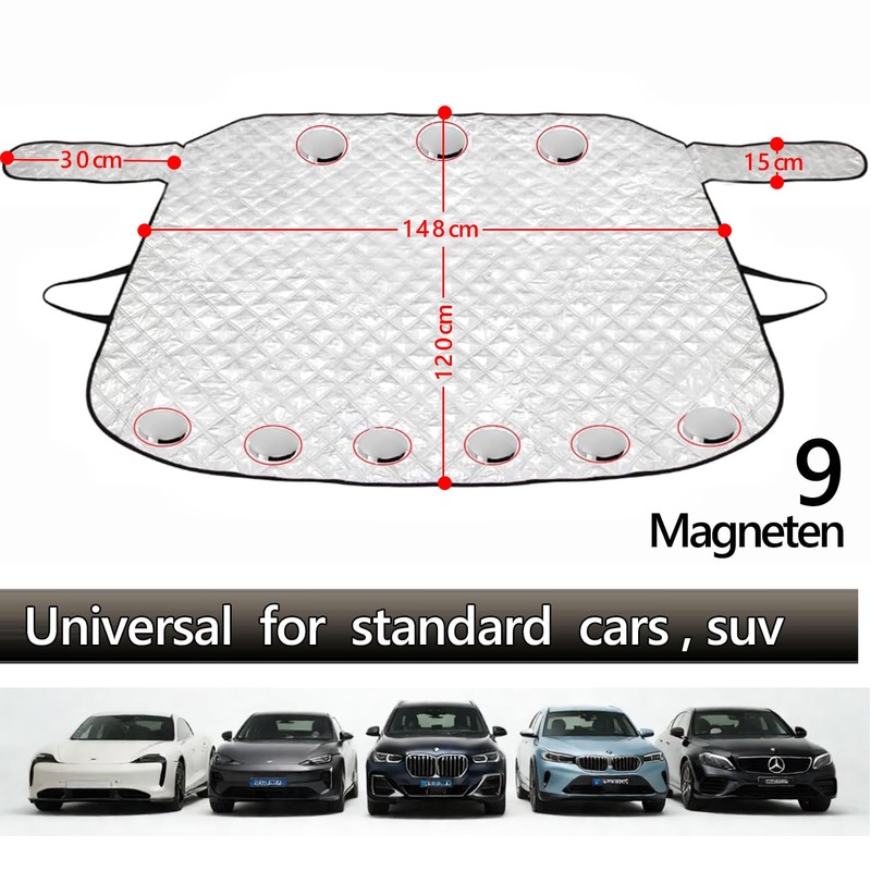 Laihur Car Windscreen Cover, Windscreen Sun Shade, 9 Magnet, Block