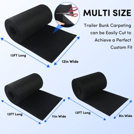 VEITHI Boat Trailer Bunk Carpet Black - Bunk Carpet for Boat Trailers 8in Wide x 13ft Long - Boat Bunks for Trailer - Boat Bunk Carpe - 18oz Boat Trailer Carpet for Boat Trailers or Jet Ski Ramps