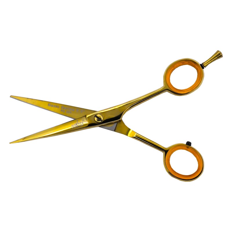 Kit De Tijeras Para Estilista/Barber/Peluquero 5.5" Aashta (dorado)
