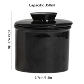 With lid French Butter Crock For Counter On Demand Spreadable Kitchen Butter Ceramic Bell Style Aesthetic Containers Utensils Handy - Color: Blue