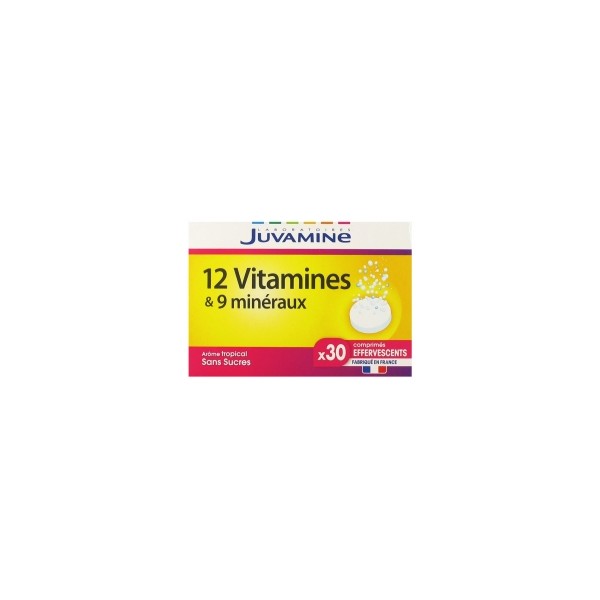 Juvamine 12 Vitamins & 9 Minerals 30 Effervescent Tablets