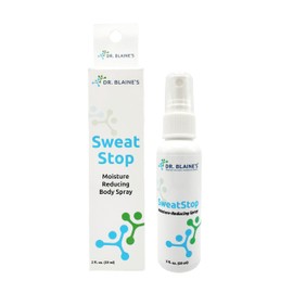 Dr. Blaines SweatStop - Extra Strong Plant-Derived Hyperhidrosis, Sweaty Hands Treatment, Antiperspirant, Effective Body Spray for Excessive Sweating - Non-Toxic, Aerosol-Free, Travel Size – 2 fl oz