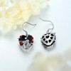 VONALA Skull Earrings for Women Sterling Silver Skull Rose Dangle
