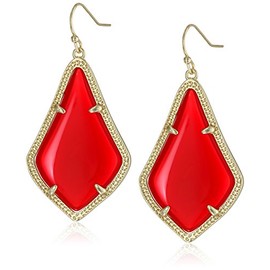 Kendra Scott Gold and Bright Red Alex Drop Earrings
