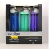 Contigo Autoseal Spill-Proof Water Bottle 24oz, 3 pack (Monaco, Grayed