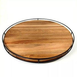 Hearth and Hand Magnolia - 18-inch Acacia Wood Lazy Susan - Rotating Serve Tray
