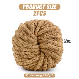 Chunky Wool Yarn 250g × 2, Multi-Colored Knitting Yarn for Crochet, 2cm Soft Knitting Wool for Making Handmade Bags Hats Blankets Pillow Cushion Cat Bed