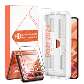 COCKEEK for Motorola Razr 50/ Razr 60 Screen Protector, 2 Pac Inner Screen TPU Protective Film [Mounting Kit] + 2 Pac Outer Screen Tempered Film, HD, Durable, No Wrinkle, Anti-scratch, No Bubble