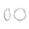 Dew Sterling Silver Two Twine Twist Hoop Earrings