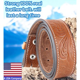 F&L CLASSIC Western Belt without buckle for men – Full Grain Leather Cowboy Belts for jeans - One Piece Leather strap belt, USA,2022-08, size 42
