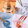 15 Pcs Glaze Brushes Set, Different Shapes Wool Art Paintbrush