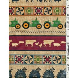 Benartex Multi Quilt Barn Stripe by Benartex btp