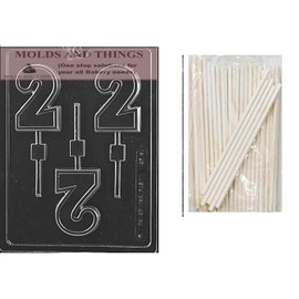 Number 2 Lolly 2nd Birthday Chocolate candy mold numbers and letters candy mold © Molding Instruction+ 25 Lollipop sticks