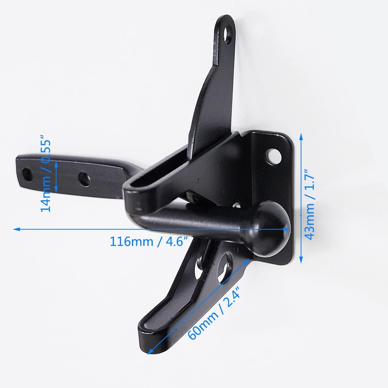Pair of Self Locking Gate Latch Automatic Gravity Lever for