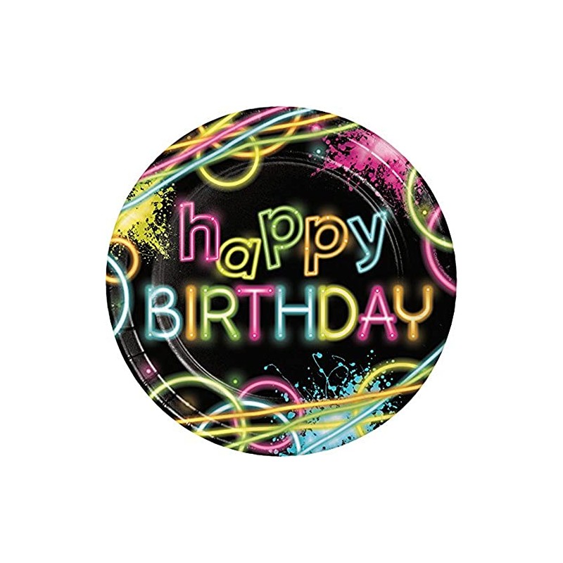 Creative Converting Birthday Pcs 8-Count Sturdy Style 8.75-Inch Round Paper,