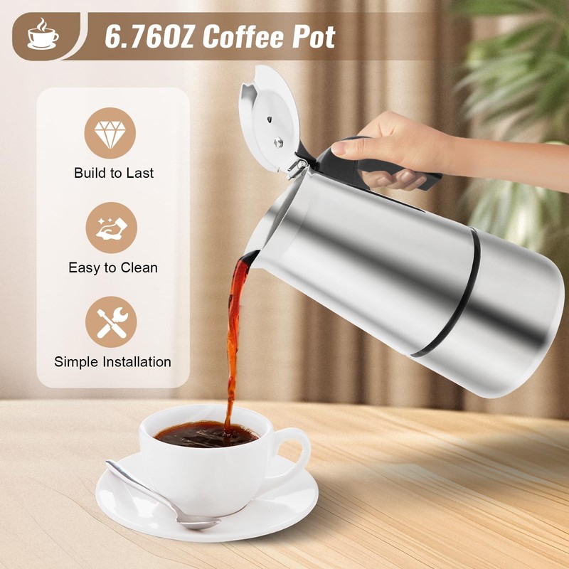 Stainless Steel Coffee Machine Maker Electric Espresso Coffee Maker Electric