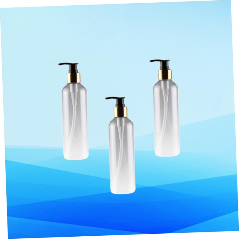 Zerodeko 3pcs Refillable Pet Emulsion Bottle Black Press Pump for
