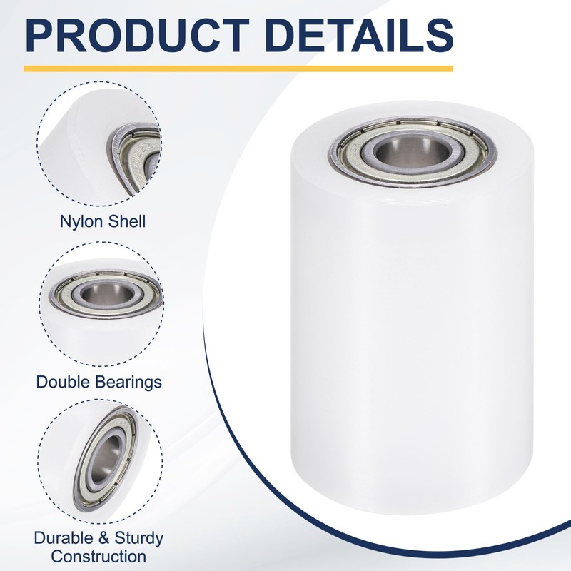 sourcing map 2Pcs Nylon Roller Wheel with Bearings, 5/8" Bore